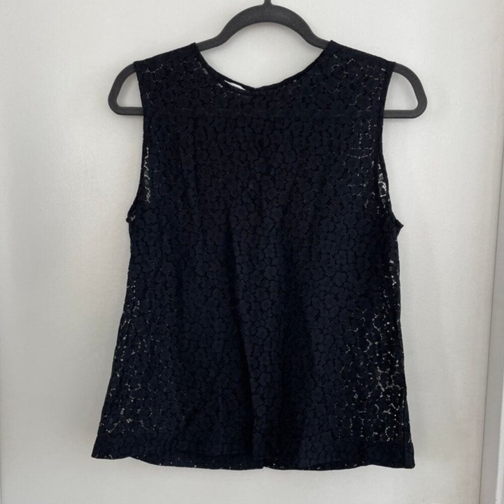 French Designer Equipment Black Lace Shirt